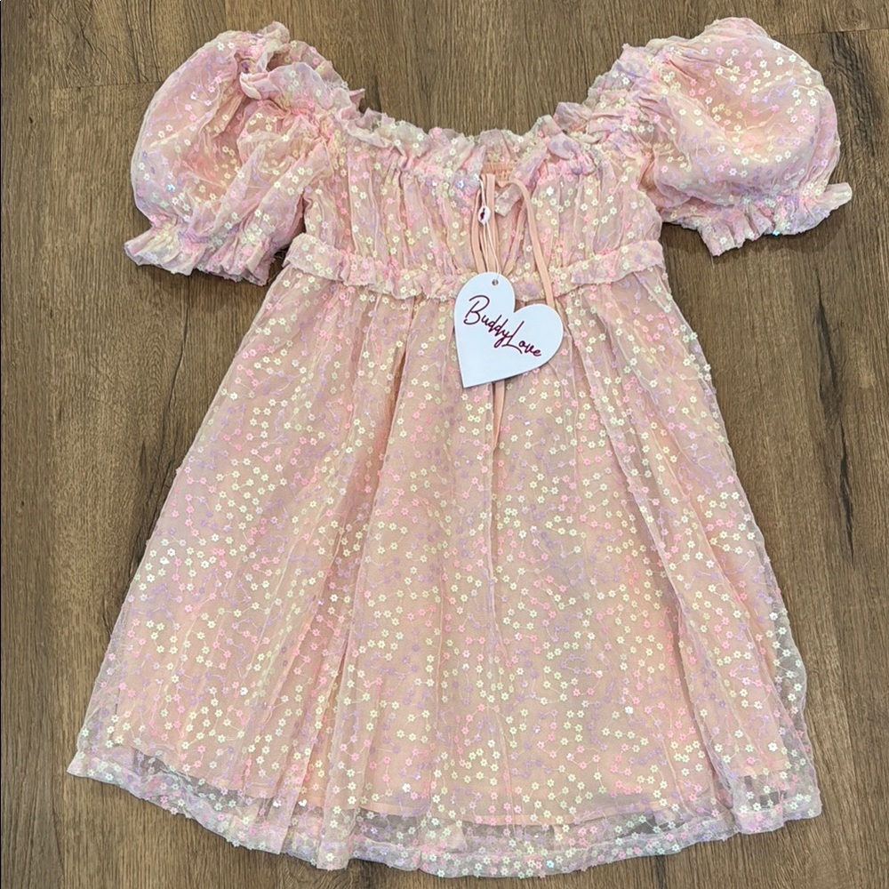 NWT Buddy Love Pink Sequin Dress - Picture 3 of 5
